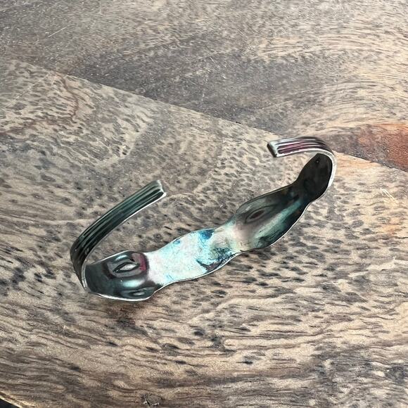 Vintage Wm. A. Rogers Oneida Silver Spoon Cuff Bracelet- Tarnished - Picture 8 of 8